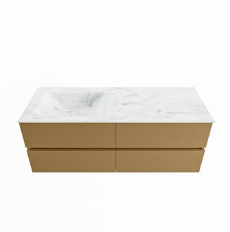 Mondiaz VICA-DLUX 130cm badmeubel onderkast Oro 4 lades. Inbouw wastafel CLOUD links 1 kraangat, kleur Opalo.