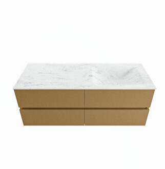 Mondiaz VICA-DLUX 130cm badmeubel onderkast Oro 4 lades. Inbouw wastafel CLOUD rechts 1 kraangat, kleur Opalo.