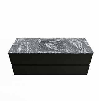 Mondiaz VICA-DLUX 130cm badmeubel onderkast Urban 2 lades. Inbouw wastafel CLOUD midden 1 kraangat, kleur Lava.