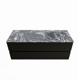 Mondiaz VICA-DLUX 130cm badmeubel onderkast Urban 2 lades. Inbouw wastafel CLOUD rechts 1 kraangat, kleur Lava.