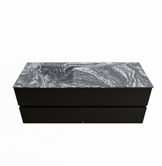 Mondiaz VICA-DLUX 130cm badmeubel onderkast Urban 4 lades. Inbouw wastafel CLOUD links 1 kraangat, kleur Lava.