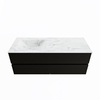 Mondiaz VICA-DLUX 130cm badmeubel onderkast Urban 4 lades. Inbouw wastafel CLOUD links 1 kraangat, kleur Opalo.