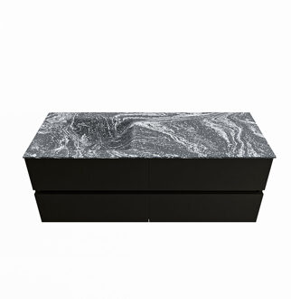 Mondiaz VICA-DLUX 130cm badmeubel onderkast Urban 4 lades. Inbouw wastafel CLOUD links zonder kraangat, kleur Lava.