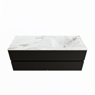Mondiaz VICA-DLUX 130cm badmeubel onderkast Urban 4 lades. Inbouw wastafel CLOUD rechts zonder kraangat, kleur Frappe.