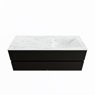 Mondiaz VICA-DLUX 130cm badmeubel onderkast Urban 4 lades. Inbouw wastafel CLOUD rechts zonder kraangat, kleur Opalo.