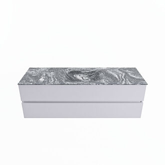 Mondiaz VICA-DLUX 150cm badmeubel onderkast Cale 2 lades. Inbouw wastafel CLOUD midden zonder kraangat, kleur Lava.