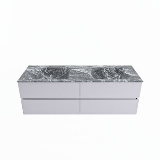 Mondiaz VICA-DLUX 150cm badmeubel onderkast Cale 4 lades. Inbouw wastafel CLOUD dubbel 2 kraangaten, kleur Lava.