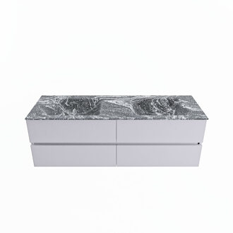 Mondiaz VICA-DLUX 150cm badmeubel onderkast Cale 4 lades. Inbouw wastafel CLOUD dubbel zonder kraangat, kleur Lava.