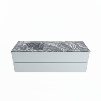 Mondiaz VICA-DLUX 150cm badmeubel onderkast Clay 2 lades. Inbouw wastafel CLOUD links 1 kraangat, kleur Lava.