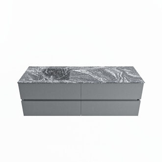 Mondiaz VICA-DLUX 150cm badmeubel onderkast Plata 4 lades. Inbouw wastafel CLOUD links 1 kraangat, kleur Lava.