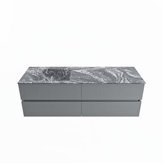 Mondiaz VICA-DLUX 150cm badmeubel onderkast Plata 4 lades. Inbouw wastafel CLOUD links zonder kraangat, kleur Lava.
