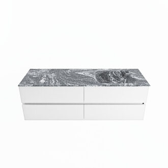 Mondiaz VICA-DLUX 150cm badmeubel onderkast Talc 4 lades. Inbouw wastafel CLOUD rechts 1 kraangat, kleur Lava.