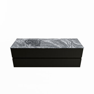 Mondiaz VICA-DLUX 150cm badmeubel onderkast Urban 2 lades. Inbouw wastafel CLOUD links 1 kraangat, kleur Lava.