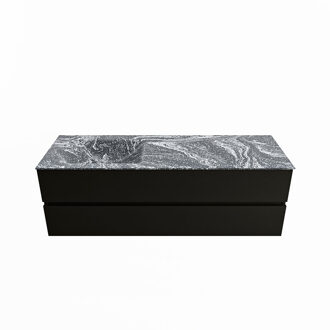 Mondiaz VICA-DLUX 150cm badmeubel onderkast Urban 2 lades. Inbouw wastafel CLOUD links zonder kraangat, kleur Lava.