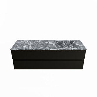 Mondiaz VICA-DLUX 150cm badmeubel onderkast Urban 2 lades. Inbouw wastafel CLOUD rechts 1 kraangat, kleur Lava.