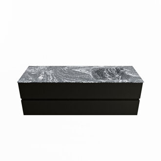 Mondiaz VICA-DLUX 150cm badmeubel onderkast Urban 2 lades. Inbouw wastafel CLOUD rechts zonder kraangat, kleur Lava.