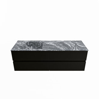 Mondiaz VICA-DLUX 150cm badmeubel onderkast Urban 4 lades. Inbouw wastafel CLOUD links zonder kraangat, kleur Lava.