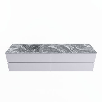 Mondiaz VICA-DLUX 200cm badmeubel onderkast Cale 4 lades. Inbouw wastafel CLOUD links zonder kraangat, kleur Lava.