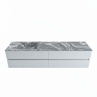 Mondiaz VICA-DLUX 200cm badmeubel onderkast Clay 4 lades. Inbouw wastafel CLOUD links zonder kraangat, kleur Lava.