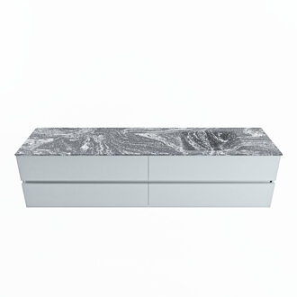 Mondiaz VICA-DLUX 200cm badmeubel onderkast Clay 4 lades. Inbouw wastafel CLOUD rechts zonder kraangat, kleur Lava.