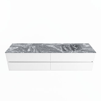 Mondiaz VICA-DLUX 200cm badmeubel onderkast Talc 4 lades. Inbouw wastafel CLOUD rechts 1 kraangat, kleur Lava.