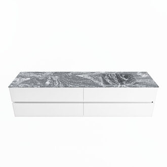 Mondiaz VICA-DLUX 200cm badmeubel onderkast Talc 4 lades. Inbouw wastafel CLOUD rechts zonder kraangat, kleur Lava.