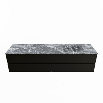 Mondiaz VICA-DLUX 200cm badmeubel onderkast Urban 4 lades. Inbouw wastafel CLOUD rechts 1 kraangat, kleur Lava.