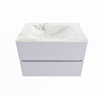 Mondiaz VICA-DLUX 70cm badmeubel onderkast Cale 2 lades. Inbouw wastafel CLOUD midden 1 kraangat, kleur Frappe.