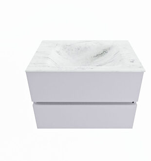 Mondiaz VICA-DLUX 70cm badmeubel onderkast Cale 2 lades. Inbouw wastafel CLOUD midden 1 kraangat, kleur Opalo.