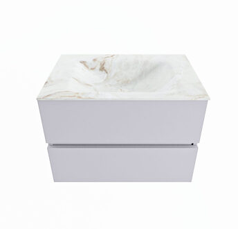 Mondiaz VICA-DLUX 70cm badmeubel onderkast Cale 2 lades. Inbouw wastafel CLOUD midden zonder kraangat, kleur Frappe.