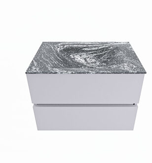 Mondiaz VICA-DLUX 70cm badmeubel onderkast Cale 2 lades. Inbouw wastafel CLOUD midden zonder kraangat, kleur Lava.