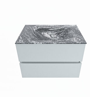 Mondiaz VICA-DLUX 70cm badmeubel onderkast Clay 2 lades. Inbouw wastafel CLOUD midden 1 kraangat, kleur Lava.