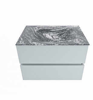 Mondiaz VICA-DLUX 70cm badmeubel onderkast Clay 2 lades. Inbouw wastafel CLOUD midden zonder kraangat, kleur Lava.