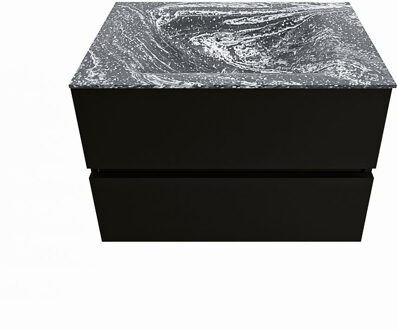 Mondiaz VICA-DLUX 70cm badmeubel onderkast Urban 2 lades. Inbouw wastafel CLOUD midden 1 kraangat, kleur Lava.