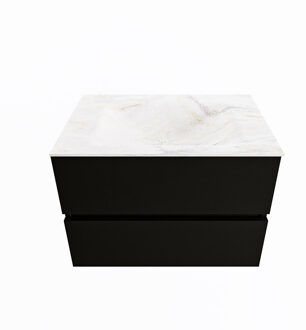 Mondiaz VICA-DLUX 70cm badmeubel onderkast Urban 2 lades. Inbouw wastafel CLOUD midden 1 kraangat, kleur Ostra.