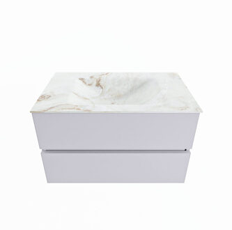 Mondiaz VICA-DLUX 80cm badmeubel onderkast Cale 2 lades. Inbouw wastafel CLOUD midden 1 kraangat, kleur Frappe.