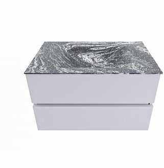 Mondiaz VICA-DLUX 80cm badmeubel onderkast Cale 2 lades. Inbouw wastafel CLOUD midden 1 kraangat, kleur Lava.