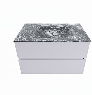 Mondiaz VICA-DLUX 80cm badmeubel onderkast Cale 2 lades. Inbouw wastafel CLOUD midden zonder kraangat, kleur Lava.