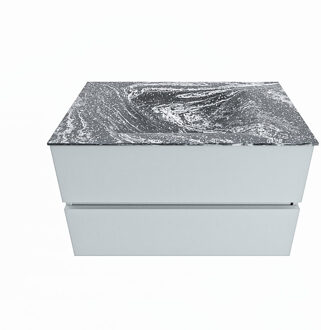 Mondiaz VICA-DLUX 80cm badmeubel onderkast Clay 2 lades. Inbouw wastafel CLOUD midden 1 kraangat, kleur Lava.