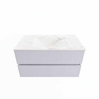 Mondiaz VICA-DLUX 90cm badmeubel onderkast Cale 2 lades. Inbouw wastafel CLOUD midden 1 kraangat, kleur Ostra.