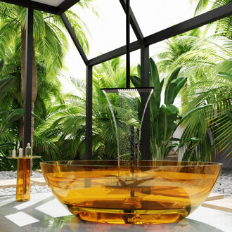 Mondiaz Vrijstaand Ligbad Mondiaz Cristal Resin 180x85 cm Goud