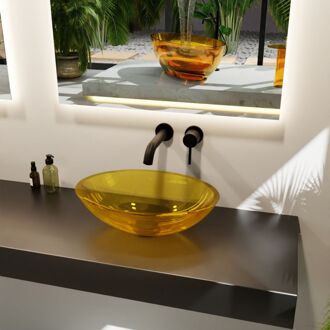 Mondiaz ZOI Waskom transparant 50cm kleur gold