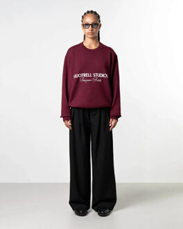 Mondrian sweater - maat L Bordeaux