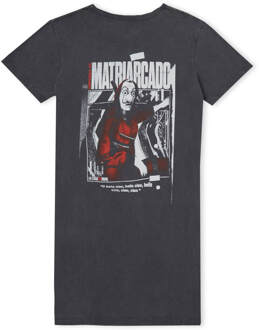 Money Heist The Matriarchy Begins Women's T-Shirt Dress - Zwart Acid Wash - M - Black Acid Wash