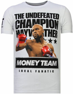 Money Team Champ - Rhinestone T-shirt - Wit - Maten: XXL