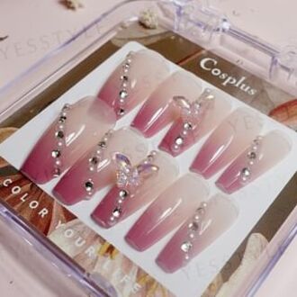 Monina Premium Wearable Gel Nail Tips Set Ballet Butterfly Dance - 1 Set