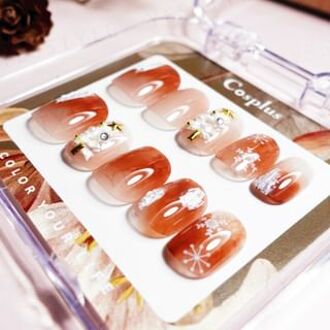 Monina Premium Wearable Gel Nail Tips Set Christmas City - 1 Set