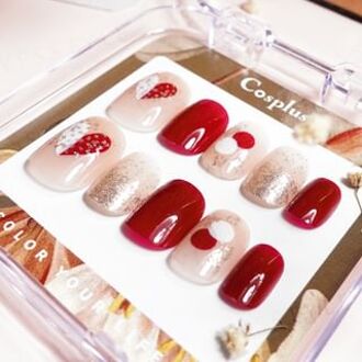 Monina Premium Wearable Gel Nail Tips Set Queen Of Hearts And White Queen - 1 Set