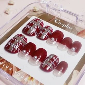 Monina Premium Wearable Gel Nail Tips Set Scottish Cashmere Knit - 1 Set