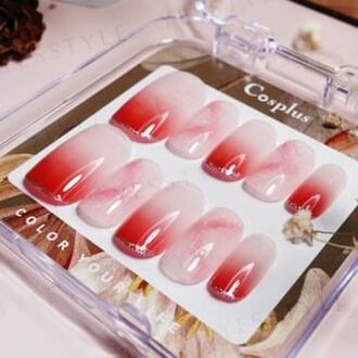 Monina Premium Wearable Gel Nail Tips Set Temperature-Sensitive Smudged Blush - 1 Set
